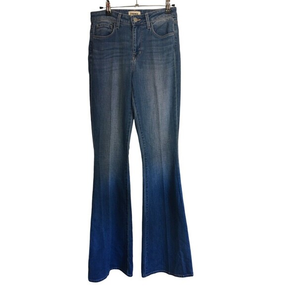 L'Agence Jeans Women's Size 25 Blue Bell Peach Flare Leg Cotton Blend - Picture 1 of 7